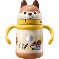 babycare 小松鼠儿童保温杯 300ml 黄色 不锈钢吸管水壶
