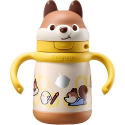babycare 不锈钢 儿童保温杯  小松鼠两用款300ml黄