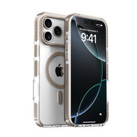U&G iPhone 15 磁吸防摔透明手机壳 金色