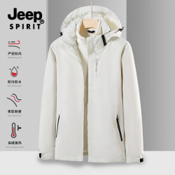 JEEP SPIRIT 吉普 加绒加厚三合一可拆卸内胆外套防风秋冬季登山服
