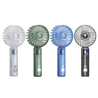 梵施家品 FSJP 透明手持小风扇便携式USB充电外出电风扇小型小电风扇静音学生宿舍办公室桌面手持风扇小风扇吹辅食