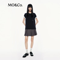 MO&Co.【C+系列】短袖T恤2025秋刺绣标识宽松圆领自然棉MBE3TEE004 深宝蓝色 S /160