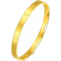 杜威梵黄金手镯四叶草9999纯金包银女方镯金镯子女士手饰手环 四叶草手镯【60内径】(金层加厚)