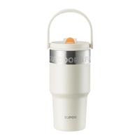 苏泊尔【京东独家】与保温杯大容量保冷冰霸杯女晶瓷户外水杯泡茶杯 晶瓷拎拎杯晨曦白850ML