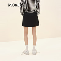 MO&Co.短裙2025秋黑色简约精裁中低腰挺括A字半身裙百搭MBE3SKT007 黑色 XS