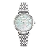 安普里奥·阿玛尼(Emporio Armani)手表女士满天星银色钢带贝母表盘石英腕表女AR11701