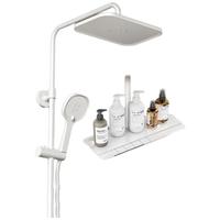 九牧（JOMOO）淋浴花洒套装钢琴键大置物自动除垢奶油白淋浴器36646-871/WB-1