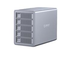 奥睿科（ORICO）硬盘柜多盘位磁盘柜全铝免工具2.5/3.5英寸SATA串口USB3.0硬盘盒 【不带阵列】五盘位银色