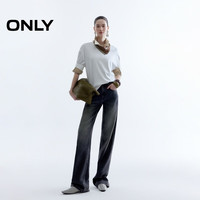 ONLY复古水洗高腰显瘦长裤直筒裤牛仔裤女|125332057 J0Z牛仔灰 L L标准裤长