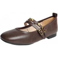 百丽（Belle）小金豆玛丽珍女25秋新商场款羊皮薄底单鞋E1V1DCQ5 棕色-宽版 39 (245mm)