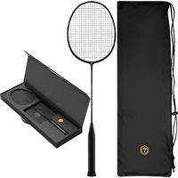 移动端、京东百亿补贴：京东京造 羽毛球拍 全碳素高弹型超轻8u小黑拍 礼