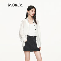 MO&Co.衬衫2025秋5A+桑蚕丝清透静奢宽松长袖黑色白色MBE3SHT003 本白色 XS /155