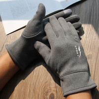 誉赫 秋冬季保暖手套麂皮绒男士触屏司机开车户外骑车女款加绒防滑全指