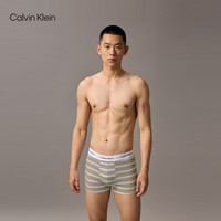 Calvin Klein内衣【礼盒明星同款摩登引力带】25男两条ck棉质内裤男NB4391 WFG-条纹灰/鲜光黄 2条 S
