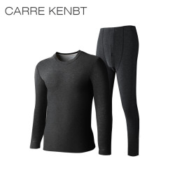 Carre Kenbt CarreKenbt山羊绒男士保暖内衣套装加厚德绒冬季纯色棉质保暖衣男