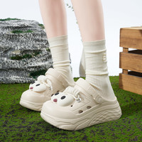 【鞋品合集】Semir女鞋洞洞鞋2025秋季厚底外穿包头凉拖鞋男 A-粉色【SSM252009】 38