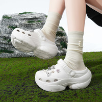 【鞋品合集】Semir女鞋洞洞鞋2025秋季厚底外穿包头凉拖鞋男 B-紫色【SSM252005】 38