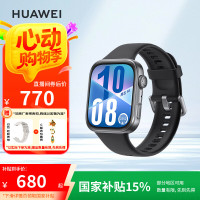 华为 HUAWEI WATCH FIT 4 智能手表 韵律黑 氟橡胶表带