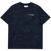 杰克琼斯男装短袖t恤男款打底衫夏季纯棉直筒满印风男士短袖