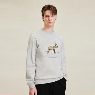 杰克琼斯冬季潮流法斗犬卫衣纯棉男圆领上衣刺绣贴布男装