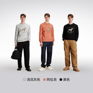 杰克琼斯冬季潮流法斗犬卫衣纯棉男圆领上衣刺绣贴布男装