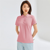 佐丹奴Polo女装针织珠地布修身短袖POLO 91311399 84 杏粉红 S