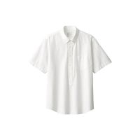 MUJI 無印良品 无印良品 MUJI 男式 棉水洗牛津纽扣领套头短袖衬衫 夏季男士上衣