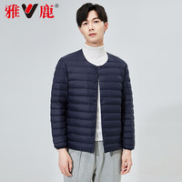 雅鹿2025秋季轻薄羽绒服内胆男士时尚休闲内穿圆领薄款内恤男 军绿色 M