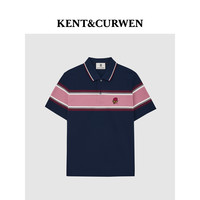 肯迪文 KENT&CURWEN 早秋新品玫瑰刺绣短袖撞色领POLO