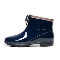 雨牧 日系 825 日式短筒时尚雨鞋 女士成人雨靴 颜色分类：藏蓝色 尺码：35 防滑软底 防水鞋 轻便耐磨