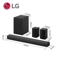 LG 回音壁S40TR电视音响 4.1 声道立体环绕声 无线后环低音炮 蓝牙投影音箱 智能APP操控