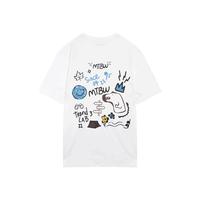 Meters bonwe/美特斯邦威 涂鸦印花 圆领 宽松 男士T恤