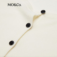 MO&Co.针织衫2025秋轻薄精纺简法智性半开襟圆领短袖上衣MBE3SWT037 米白色 S /160