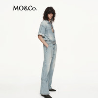 MO&Co.牛仔裤连体裤2025秋粗犷肌理棉质高腰直筒附腰带MBE3JPS001 牛仔蓝色 S /160