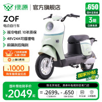 绿源 ZOF 新国标电动车可上牌 48V24h锂电 成人通勤代步长续航电动车 到门店选颜色（无需驾照）