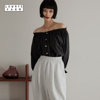 88VIP：LOWRYS FARM 罗利农场 衬衫女士2025夏季新款日系一字肩荷叶边上衣326784