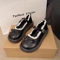 古奇天伦 GUCIHEAVEN 蝴蝶结日系Lolita小皮鞋女2025夏季新款英伦风圆头平底玛丽珍单鞋