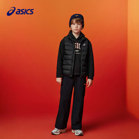 asics亚瑟士童装冬季男女儿童三防科技羽绒马甲 黑色 清洁度1000-白鸭绒 130 cm 充绒量29g