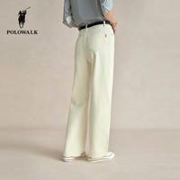 POLOWALK白色牛仔裤女士春秋新品时尚百搭直筒阔腿裤修身显瘦长裤
