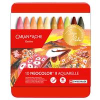 凯兰帝（CARAN d'ACHE）瑞士卡达NEOCOLOR II水溶性专业级重彩油画棒蜡笔儿童绘画画笔工具 暖色10色 7500410
