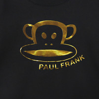 大嘴猴(paul frank)童装儿童卫衣2025秋冬款男女童宽松舒适休闲中大童圆领运动外套 250F黑色 100