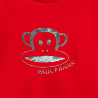 大嘴猴（paul frank）童装儿童卫衣2025秋冬款男女童宽松舒适休闲中大童圆领运动外套 250F红色 110