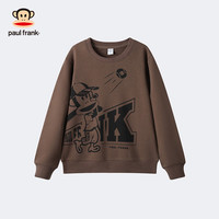 大嘴猴（paul frank）童装儿童卫衣2025秋冬款男女童宽松舒适休闲中大童圆领运动外套 386B咖啡色 130