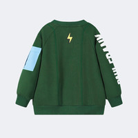 大嘴猴（paul frank）童装儿童卫衣2025秋冬款男女童宽松舒适休闲中大童圆领运动外套 141B墨绿 130