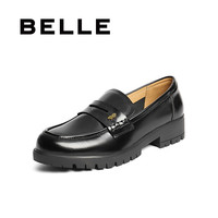 百丽舒适通勤乐福2025新休闲百搭女鞋B2561AA5 黑色 36