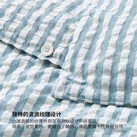 宜家(IKEA)SMANUNNEORT斯冒诺特被套枕套多件套保护套 深灰蓝色被套和枕套+浅蓝色床笠 150x200cm 90x200cm