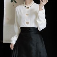 醉雨朵 千里江山上衣 明制衬衣日常秋冬套装