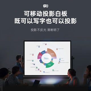BB双面磁性白板写字板支架式 可移动可投影翻转 会议办公培训家用教学儿童黑板K120150 【投影白板】书写投影150*120cm