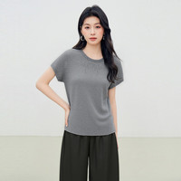 百家好（Basic House）Basic House/百家好简约经典宽松显瘦夏季新款休闲百搭短袖T恤女