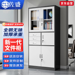 佐盛 文件柜办公柜钢制铁皮柜资料柜档案柜员工柜凭证柜偏三斗储物柜